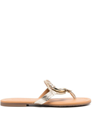 

Hana metallic thong-strap sandals, See by Chloé Hana metallic thong-strap sandals