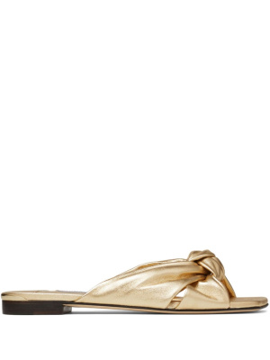 

Avenue knotted metallic leather sandals, Jimmy Choo Avenue knotted metallic leather sandals