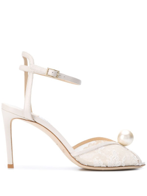 

Sacora 85mm pearl-embellished sandals, Jimmy Choo Sacora 85mm pearl-embellished sandals