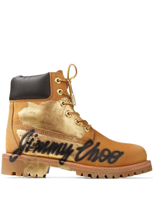 

X Timberland graffiti logo boots, Jimmy Choo X Timberland graffiti logo boots