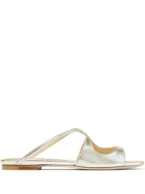 

Anise metallic-effect flat mules, Jimmy Choo Anise metallic-effect flat mules
