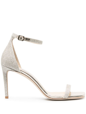 

Alva 85mm glitter leather sandals, Jimmy Choo Alva 85mm glitter leather sandals