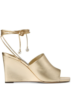 

Elyna metallic wedge sandals, Jimmy Choo Elyna metallic wedge sandals