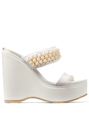 

Amoure beaded wedge sandals, Jimmy Choo Amoure beaded wedge sandals