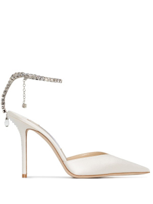 

Saeda 100mm crystal-anklet pumps, Jimmy Choo Saeda 100mm crystal-anklet pumps