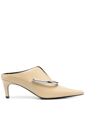 

60mm silver-tone detail leather mules, Jil Sander 60mm silver-tone detail leather mules