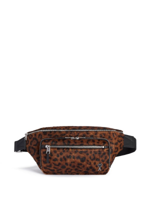 

Leopard-print belt bag, AMI Paris Leopard-print belt bag