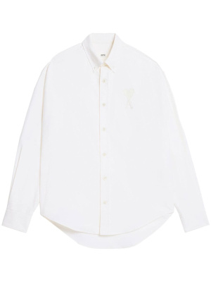 

Logo-embroidered long-sleeve shirt, AMI Paris Logo-embroidered long-sleeve shirt