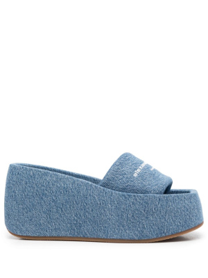 

Washed denim platform sandals, Alexander Wang Washed denim platform sandals