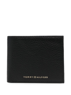 

Logo-print grained leather wallet, Tommy Hilfiger Logo-print grained leather wallet