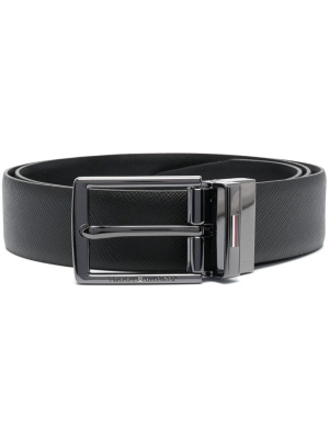 

Engraved-logo leather belt, Tommy Hilfiger Engraved-logo leather belt