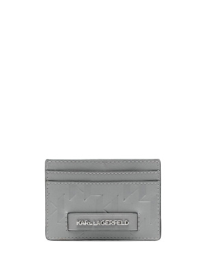 

Logo-lettering leather cardholder, Karl Lagerfeld Logo-lettering leather cardholder