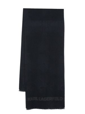 

Logo-print frayed scarf, Karl Lagerfeld Logo-print frayed scarf