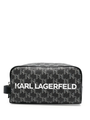 

Monogram faux-leather wash bag, Karl Lagerfeld Monogram faux-leather wash bag