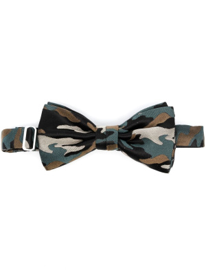 

Camouflage-print silk bow tie, Karl Lagerfeld Camouflage-print silk bow tie