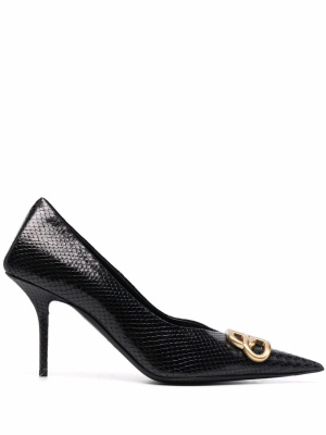 

Snake-effect logo-plaque pumps, Balenciaga Snake-effect logo-plaque pumps