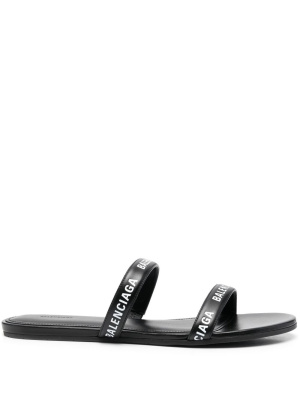 

Logo-print slip-on sandals, Balenciaga Logo-print slip-on sandals