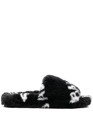 

Faux fur logo slippers, Balenciaga Faux fur logo slippers