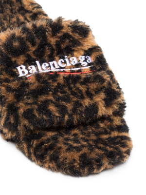 

Faux fur logo slides, Balenciaga Faux fur logo slides