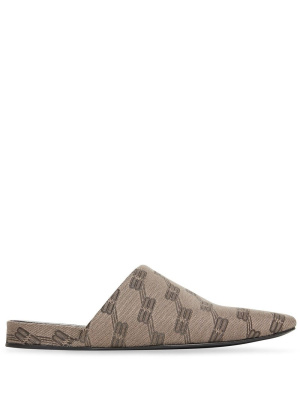 

Cosy logo-jacquard mules, Balenciaga Cosy logo-jacquard mules