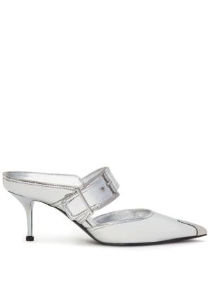 

Metallic buckle mule, Alexander McQueen Metallic buckle mule