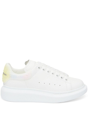 

Crystal-embellished leather sneakers, Alexander McQueen Crystal-embellished leather sneakers