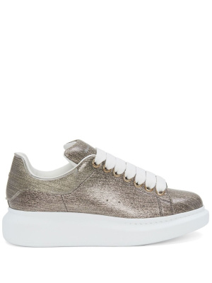 

Gold-tone metallic effect leather sneakers, Alexander McQueen Gold-tone metallic effect leather sneakers