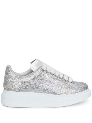 

Debossed-logo holographic-effect sneakers, Alexander McQueen Debossed-logo holographic-effect sneakers