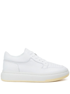 

Square-toe leather low-top sneakers, MM6 Maison Margiela Square-toe leather low-top sneakers