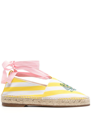 

Striped lace-up espadrilles, Maison Kitsuné Striped lace-up espadrilles