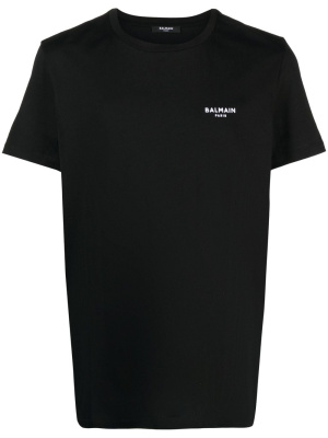 

Flocked-logo cotton T-shirt, Balmain Flocked-logo cotton T-shirt