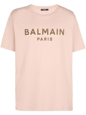 

Flocked-logo cotton T-shirt, Balmain Flocked-logo cotton T-shirt