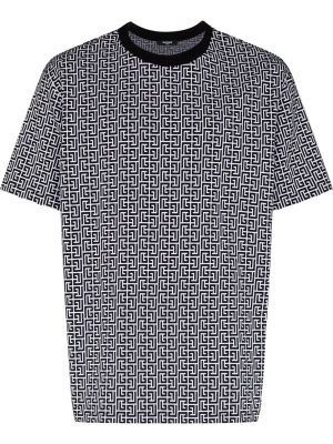 

Monogram-print cotton T-shirt, Balmain Monogram-print cotton T-shirt