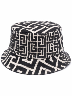 

Jacquard-monogram bucket hat, Balmain Jacquard-monogram bucket hat