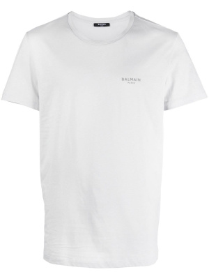 

Flocked-logo organic-cotton T-shirt, Balmain Flocked-logo organic-cotton T-shirt