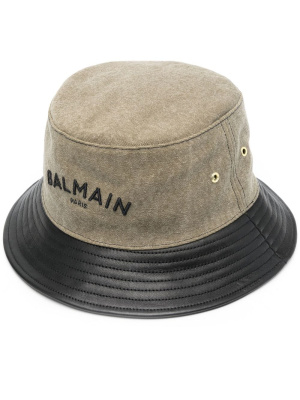 

Logo-embroidered contrast brim hat, Balmain Logo-embroidered contrast brim hat