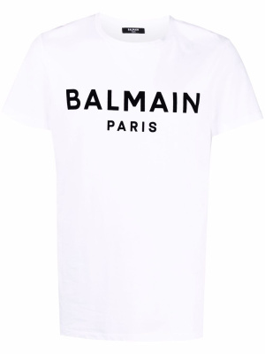 

Flocked-logo T-shirt, Balmain Flocked-logo T-shirt