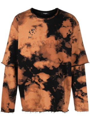

Burnt-print layered T-shirt, Balmain Burnt-print layered T-shirt