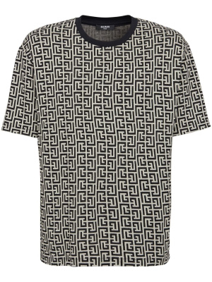 

Monogram-print cotton T-shirt, Balmain Monogram-print cotton T-shirt