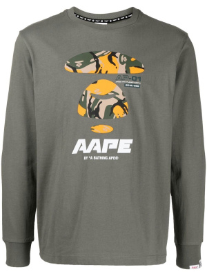 

Logo-print cotton T-shirt, AAPE BY *A BATHING APE® Logo-print cotton T-shirt