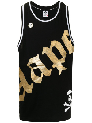 

Logo-print cotton tank top, AAPE BY *A BATHING APE® Logo-print cotton tank top