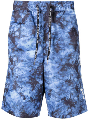 

Logo-print tie-dye shorts, AAPE BY *A BATHING APE® Logo-print tie-dye shorts