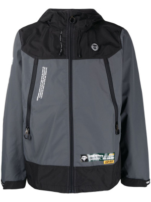 

Logo-patch hooded zip jacket, AAPE BY *A BATHING APE® Logo-patch hooded zip jacket