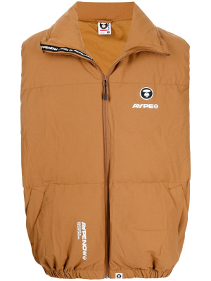

Logo-patch padded puffer gilet, AAPE BY *A BATHING APE® Logo-patch padded puffer gilet