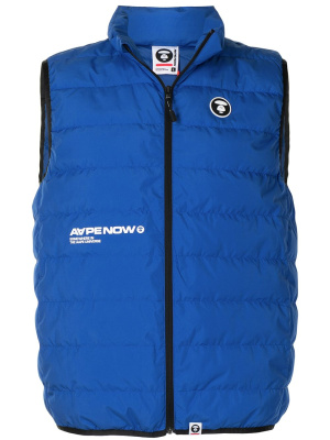 

Logo-print padded gilet, AAPE BY *A BATHING APE® Logo-print padded gilet
