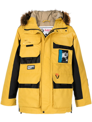 

Flap-pockets hooded padded jacket, AAPE BY *A BATHING APE® Flap-pockets hooded padded jacket