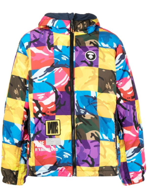 

Check-print hooded jacket, AAPE BY *A BATHING APE® Check-print hooded jacket