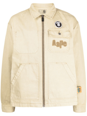

Chenille logo patch-detail lightweight jacket, AAPE BY *A BATHING APE® Chenille logo patch-detail lightweight jacket