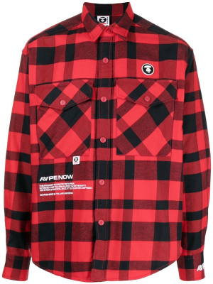 

Check-pattern long-sleeve shirt, AAPE BY *A BATHING APE® Check-pattern long-sleeve shirt