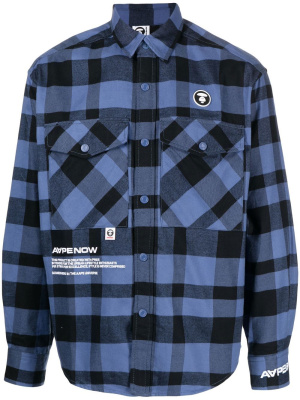 

Check-pattern logo-print shirt, AAPE BY *A BATHING APE® Check-pattern logo-print shirt